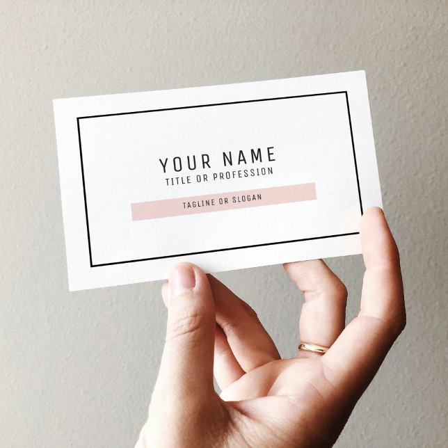 Moderne simple Pastel Rose & Noir Cartes de visite (Créateur téléchargé)