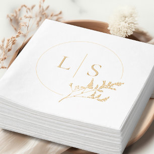 Moderne Simple Serif Monogramme Mariage de verdure