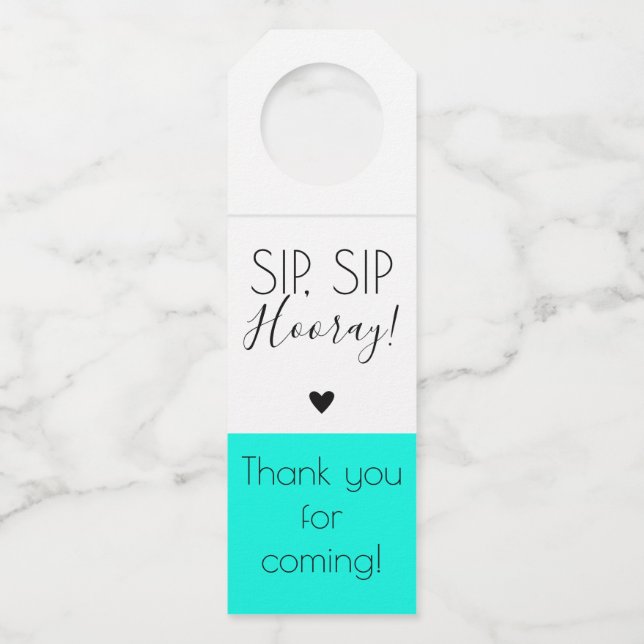 Moderne Sip Sip Hourra Ouvrez les étiquettes Éléga (Devant)