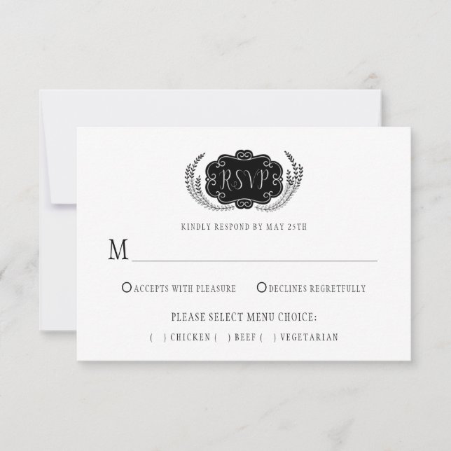 Moderne Stylisme noir et blanc RSVP | (Devant)