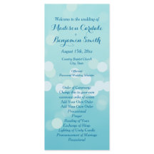 Moderne tendance Aqua Blue Wedding Programme Modèl