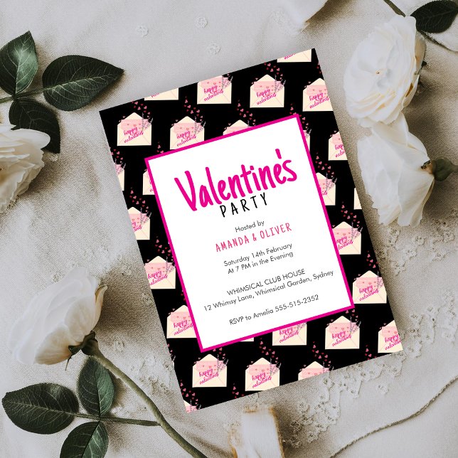 Moderne tendance Cute Valentine's Party invitation (Créateur téléchargé)