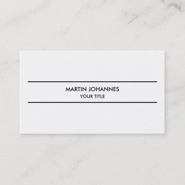 Moderne tendance Plaine simple Carte de visite bla (Devant)