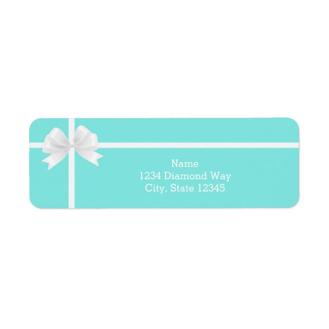 Moderne tendance Turquoise Blue Bling Diamond Bow (Devant)
