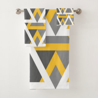 Moderne, triangles, moutarde jaune, blanc, gris