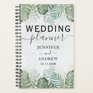 Moderne Tropical Foliage Sage Vert Wedding planner