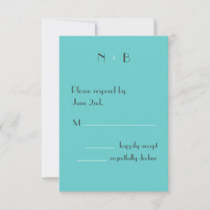 Moderne Turquoise RSVP