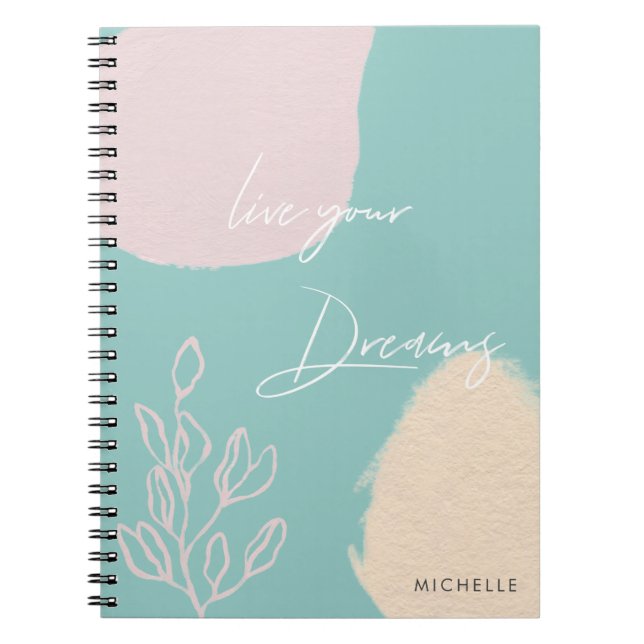 Moderne turquoise vivre vos rêves Carnet (Devant)