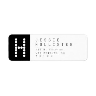 Moderne unique   Adresse de retour noir et blanc