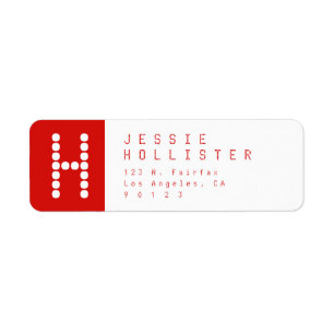 Moderne unique Adresse de retour rouge et blanc