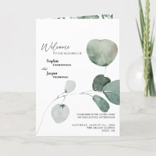 Moderne verdure Mariage blanc plié Programme