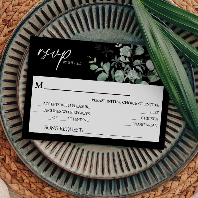 Moderne verdure Mariage noir demande RSVP (Créateur téléchargé)
