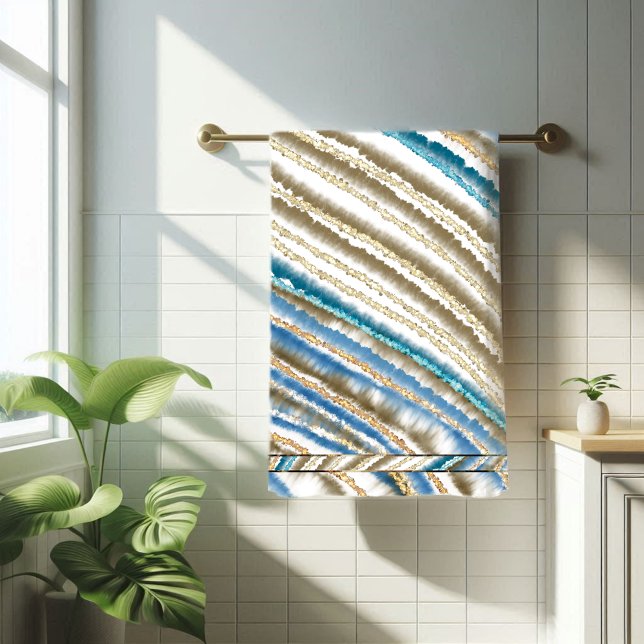 Moderne Wavy Beach Stripes (Créateur téléchargé)
