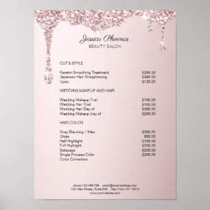 Moderner Glamour Rosa Glitzer sinkt  Poster