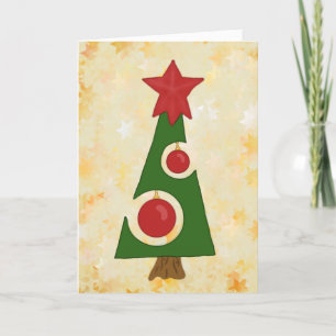 Moderner Weihnachtsbaum Holiday Card
