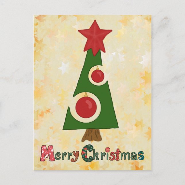 moderner Weihnachtsbaum Postcard (Front)