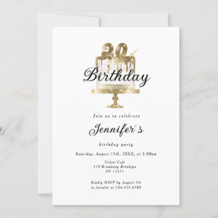 Modernes, elegantes 20. Einladung zum Geburtstag Invitation