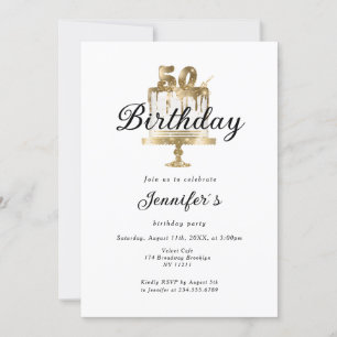 Modernes, elegantes 50. Einladung zum Geburtstag Invitation