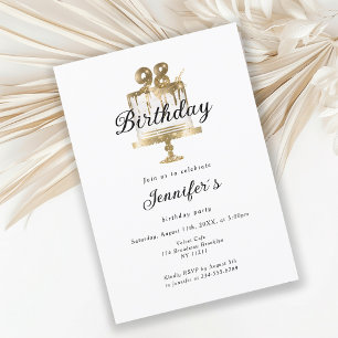 Modernes, elegantes 98. Einladung zum Geburtstag Invitation