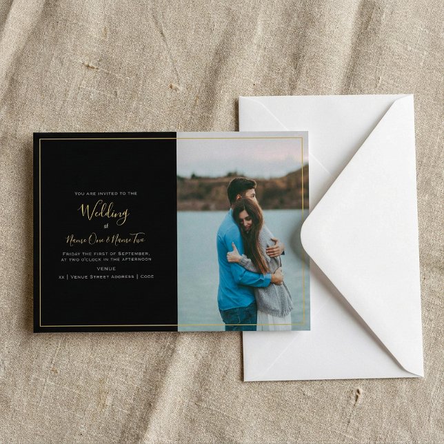 Modernisez votre propre carte faire-part de mariag (Modern your own photo wedding invitation card.)