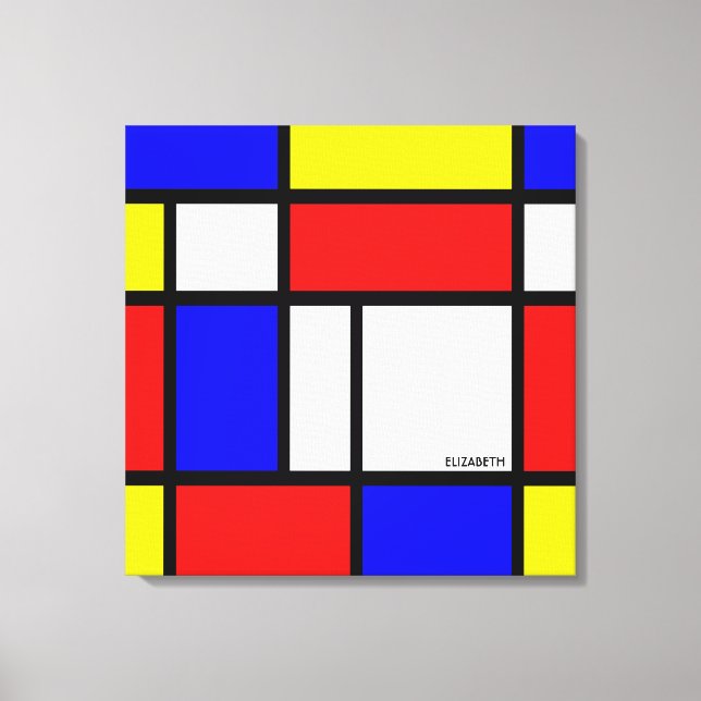 Modernism Red Blue Yellow White Abstract Primary Canvas Print (Front)