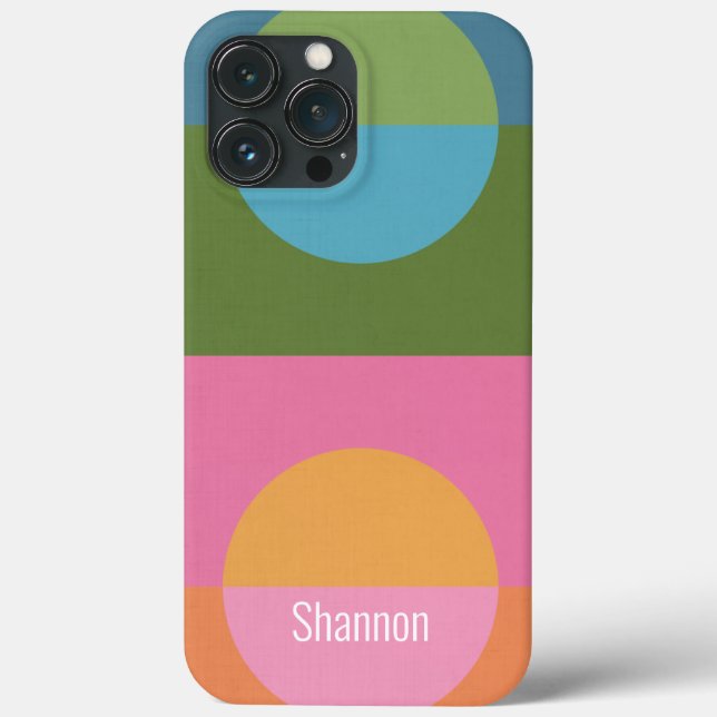 Modernist Colour Block 3 w/ Custom Name Case-Mate iPhone Case (Back)
