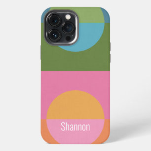 Modernist Colour Block 3 w/ Custom Name iPhone 13 Pro Max Case