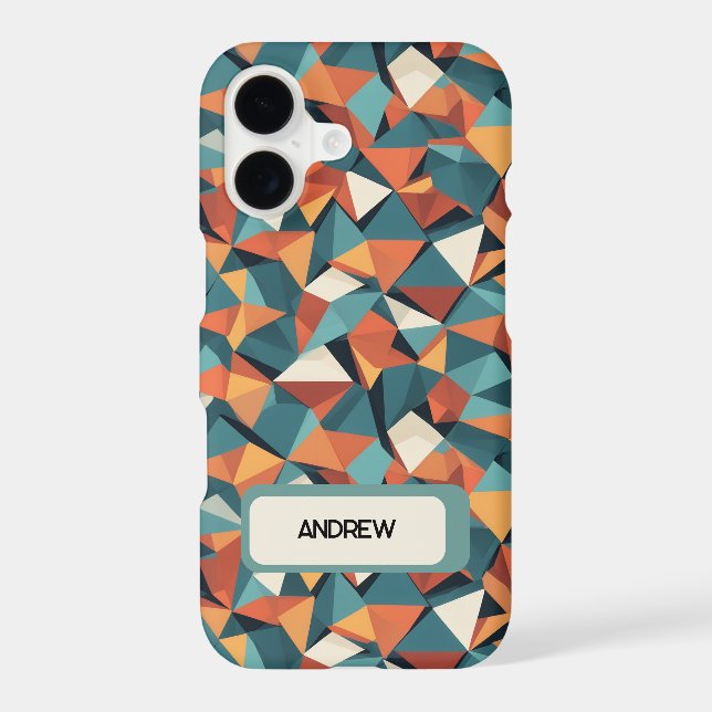 Modernist Facets | Prism Orange Teal Custom iPhone (Back)
