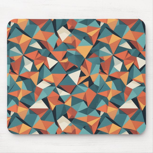 Modernist Facets | Prism Orange Teal Mouse Pad (Front)