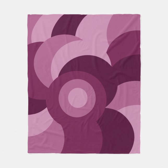 modernist pink purple geometric pattern fleece blanket (Front)