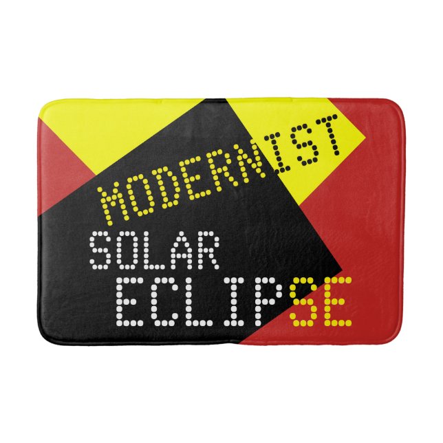 Modernist Solar Eclipse Funny customizable Bath Mat (Front)