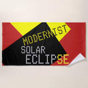 Modernist Solar Eclipse Funny customizable Beach Towel