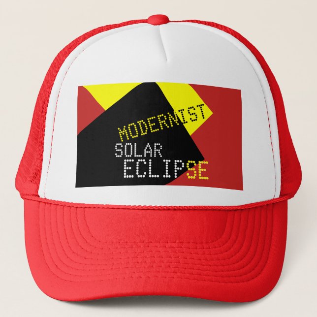 Modernist Solar Eclipse Funny customizable Trucker Hat (Front)