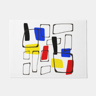 Modernist Style Art Primary Colours Doormat