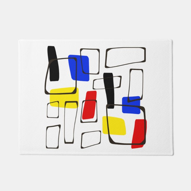 Modernist Style Art Primary Colours Doormat (Front)