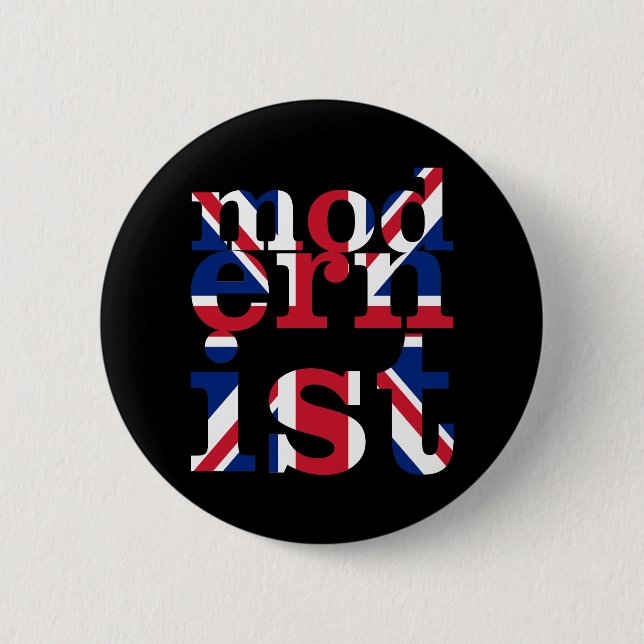 Modernist Union Jack 2 Inch Round Button (Front)