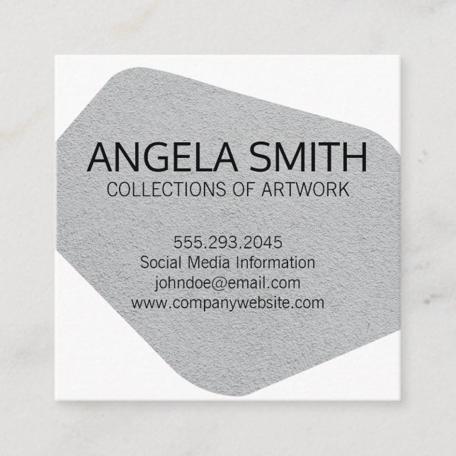 Modernistic and Artistic Shape Square Business Card (Front)
