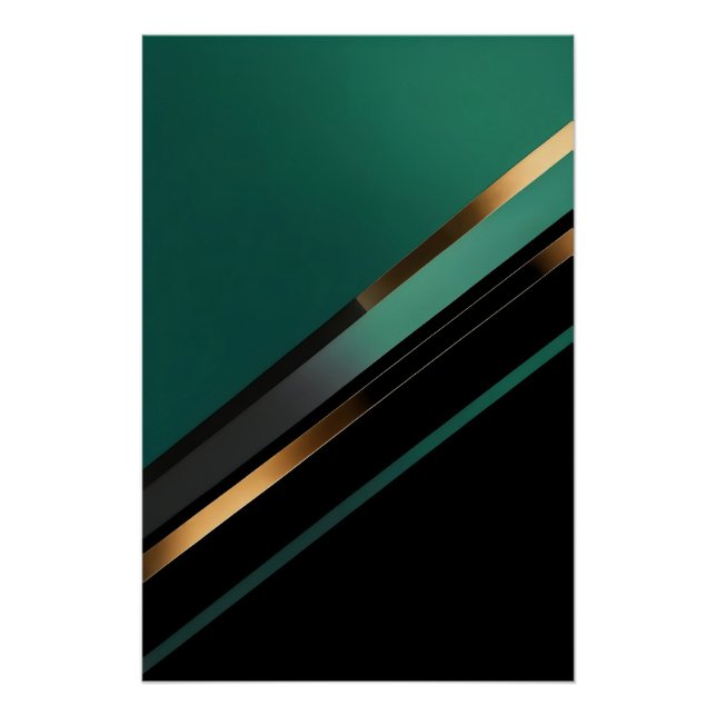 Modernity in Green and Gold Poster (Front)