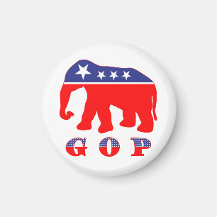 Modernized GOP Elephant Magnet