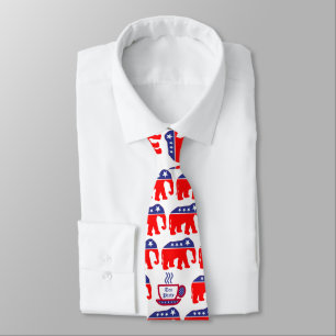Modernized GOP Elephant & Tea Party Tie