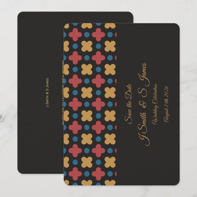 Modernized Retro Design for Save the Date (Front/Back)