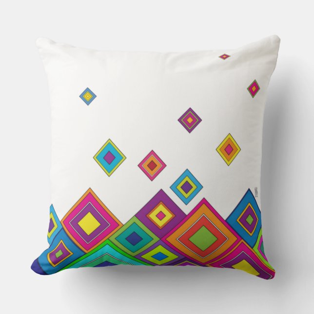 ModernRetro Diamonds Throw Pillow (Front)
