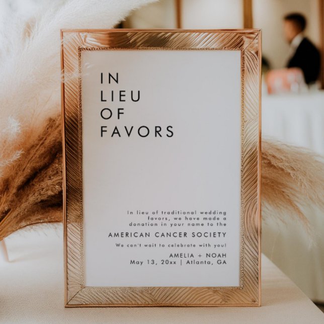 ModernWedding Reception In Lieu Of Favours Sign Invitation (Creator Uploaded)