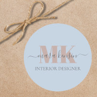 Modert Mocha Mousse Monogram Dusty Blue