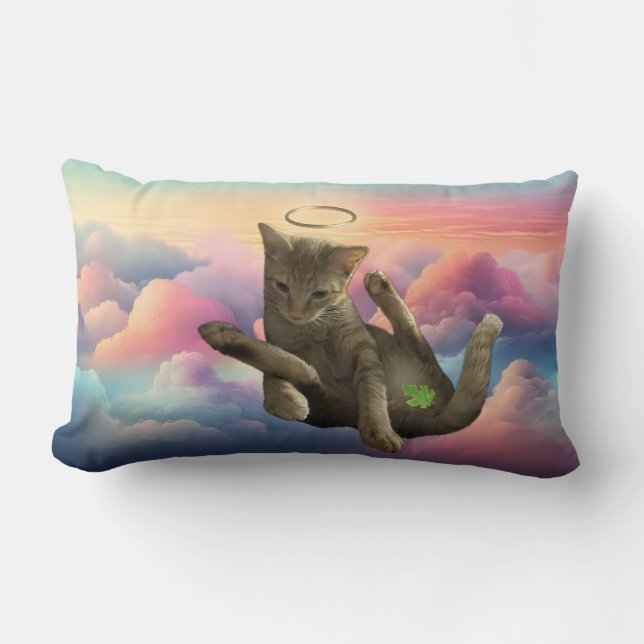 Modest Angel Cat Pillow (Front)