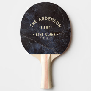 Modest Dark Stone Vintage Seaside Family Name Ping Pong Paddle