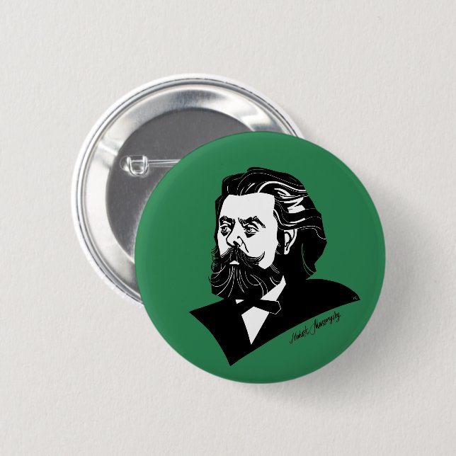 Modest Mussorgsky 2 Inch Round Button (Front & Back)
