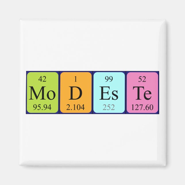 Modeste periodic table name magnet (Front)