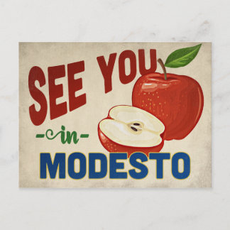 Modesto California Apple - Vintage Travel Postcard