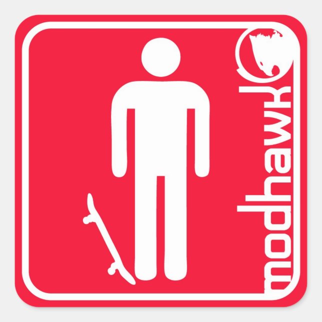 modhawk red square sticker (Front)